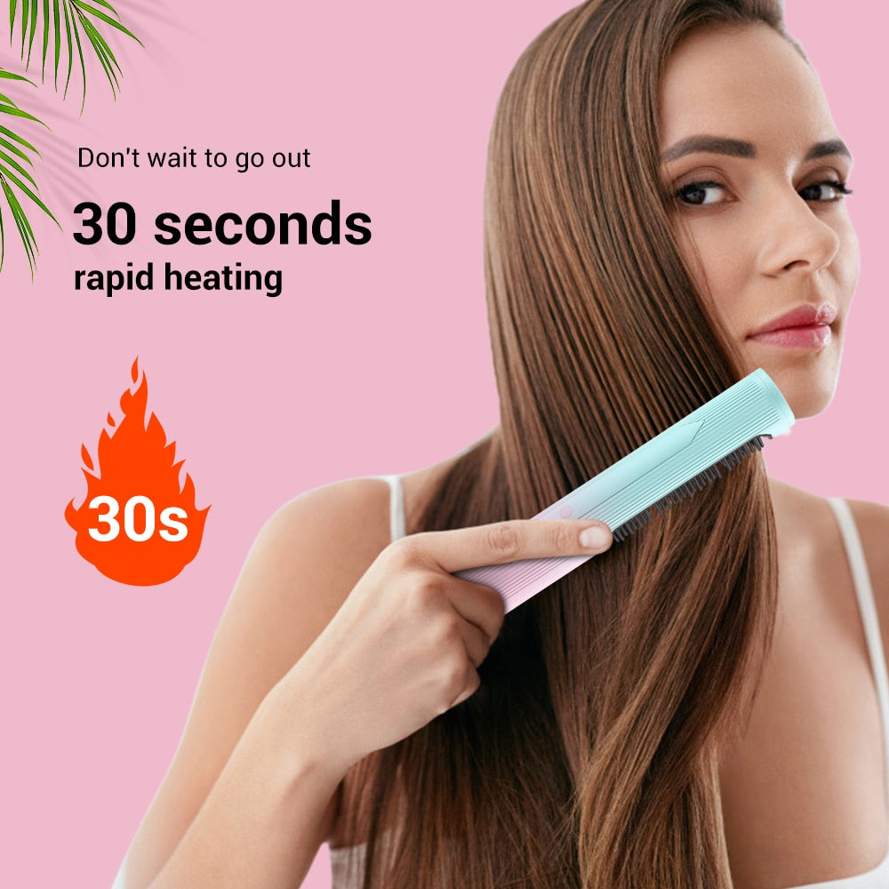 2 in 1 Hair Straightener Brush