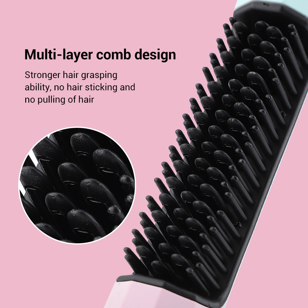 2 in 1 Hair Straightener Brush