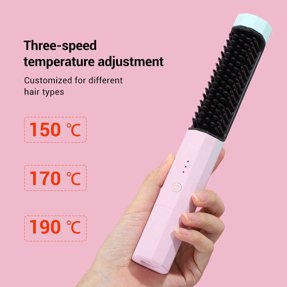 2 in 1 Hair Straightener Brush